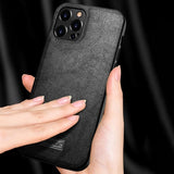 Sulada iPhone 14 Pro Max Skal Lädertextur Svart