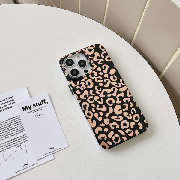 iPhone 14 Pro Max Skal Leopardmönster Svart