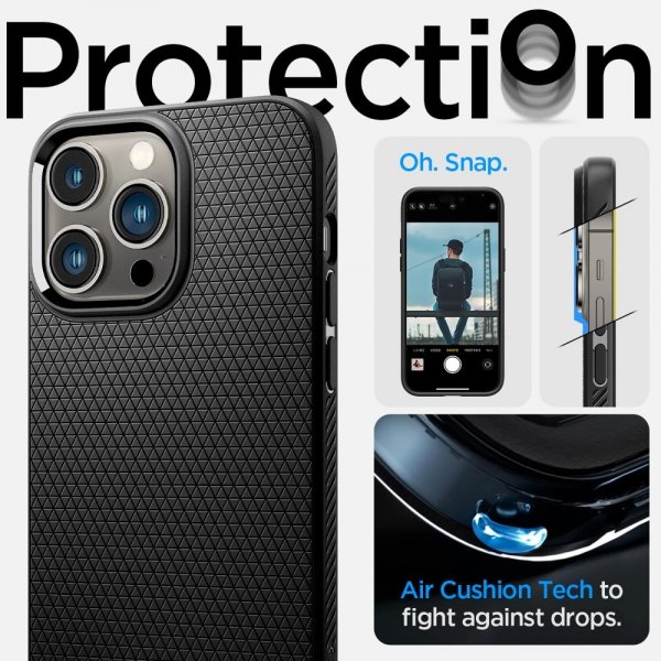 Spigen iPhone 14 Pro Max Skal Liquid Air Matte Black