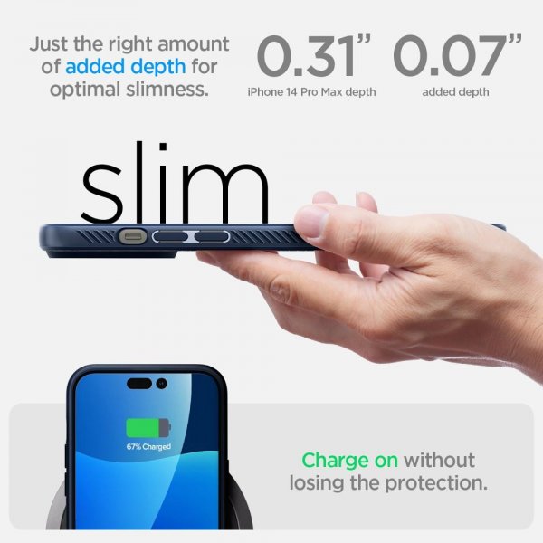 Spigen iPhone 14 Pro Max Skal Liquid Air Navy Blue