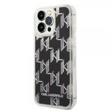 Karl Lagerfeld iPhone 14 Pro Max Skal Liquid Glitter Monogram Svart