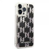 Karl Lagerfeld iPhone 14 Pro Max Skal Liquid Glitter Monogram Svart