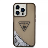 Guess iPhone 14 Pro Max Skal Liquid Glitter Translucent Svart