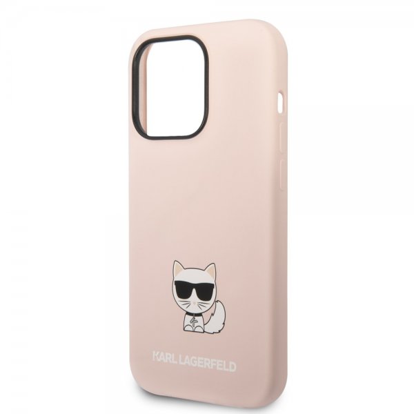 Karl Lagerfeld iPhone 14 Pro Max Skal Liquid Silicone Choupette Rosa