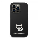 Karl Lagerfeld iPhone 14 Pro Max Skal Liquid Silicone Choupette Svart