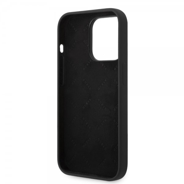 Guess iPhone 14 Pro Max Skal Liquid Silicone Metal Logo Svart