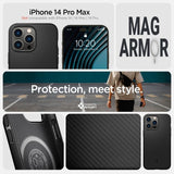 Spigen iPhone 14 Pro Max Skal Mag Armor MagFit Matte Black