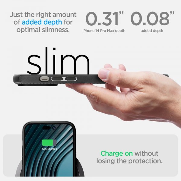 Spigen iPhone 14 Pro Max Skal Mag Armor MagFit Matte Black