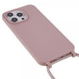 iPhone 14 Pro Max Skal med Strap Mörkrosa