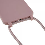 iPhone 14 Pro Max Skal med Strap Mörkrosa