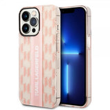 Karl Lagerfeld iPhone 14 Pro Max Skal Monogram Vertical Stripe Rosa