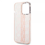 Karl Lagerfeld iPhone 14 Pro Max Skal Monogram Vertical Stripe Rosa