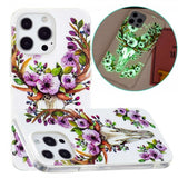 iPhone 14 Pro Max Skal Motiv Blommor och Hjort