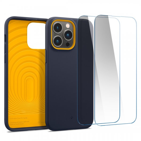 Caseology iPhone 14 Pro Max Skal med Skärmskydd Nano Pop 360 Blueberry Navy