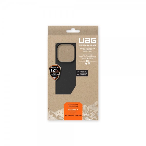 Urban Armor Gear (UAG) iPhone 14 Pro Max Skal Outback Biodegradable Cover Svart