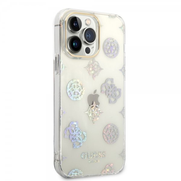 Guess iPhone 14 Pro Max Skal Peony Glitter Vit