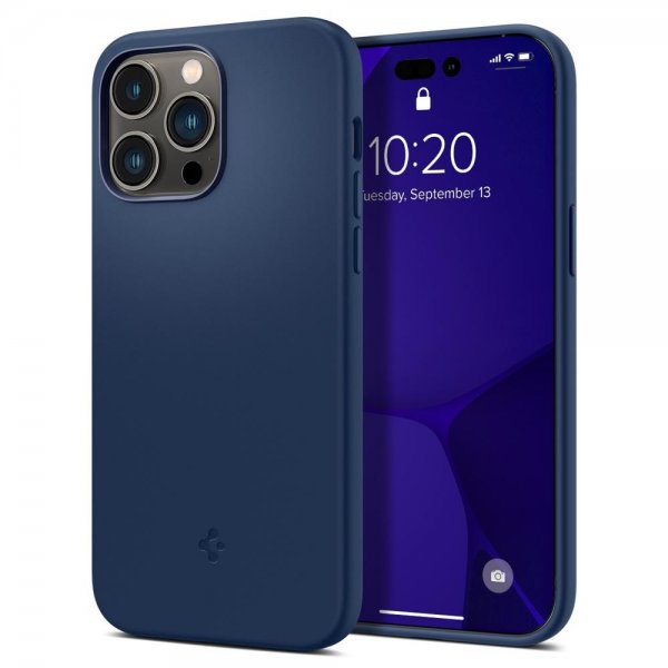 Spigen iPhone 14 Pro Max Skal Silicone Fit MagFit Navy Blue