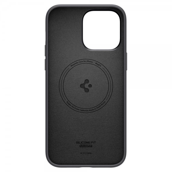 Spigen iPhone 14 Pro Max Skal Silicone Fit MagFit Svart