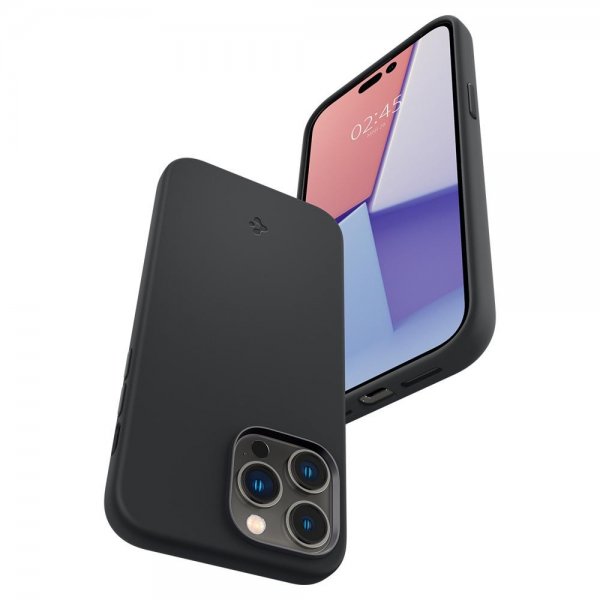Spigen iPhone 14 Pro Max Skal Silicone Fit MagFit Svart