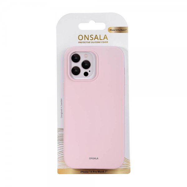 Onsala iPhone 14 Pro Max Skal Silikon Chalk Pink