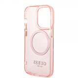Guess iPhone 14 Pro Max Skal Translucent MagSafe Rosa