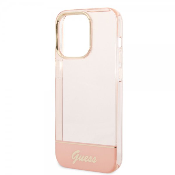 Guess iPhone 14 Pro Max Skal Translucent Rosa