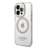Guess iPhone 14 Pro Max Skal Transparent MagSafe Guld Transparent