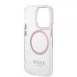 Guess iPhone 14 Pro Max Skal Transparent MagSafe Rosa Transparent