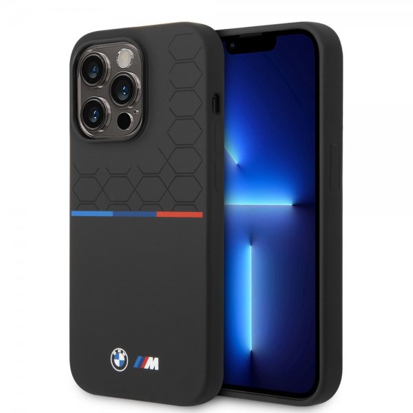 BMW iPhone 14 Pro Max Skal Tricolor Line & Logo Svart