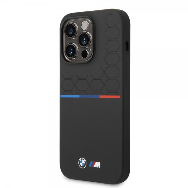 BMW iPhone 14 Pro Max Skal Tricolor Line & Logo Svart