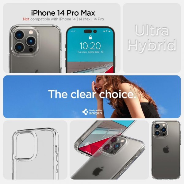Spigen iPhone 14 Pro Max Skal Ultra Hybrid Frost Clear