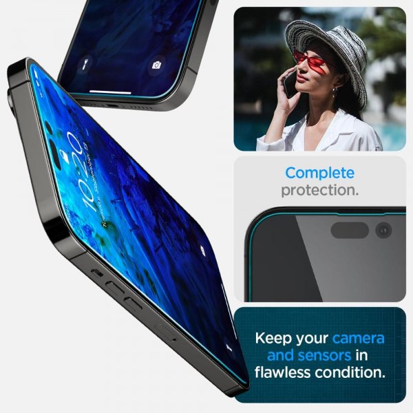 Spigen iPhone 14 Pro Max Skärmskydd GLAS.tR EZ Fit 2-pack