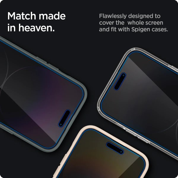 Spigen iPhone 14 Pro Max Skärmskydd GLAS.tR EZ Fit Privacy 2-pack
