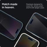 Spigen iPhone 14 Pro Max Skärmskydd GLAS.tR EZ Fit Privacy 2-pack