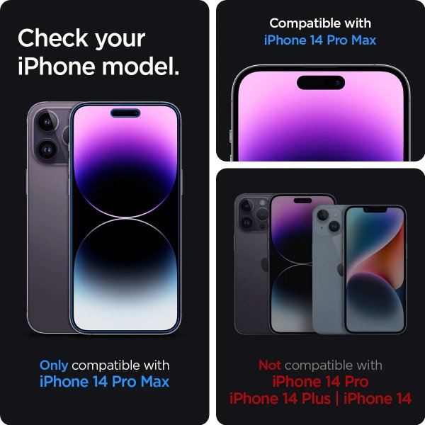 Spigen iPhone 14 Pro Max Skärmskydd GLAS.tR EZ Fit Privacy 2-pack