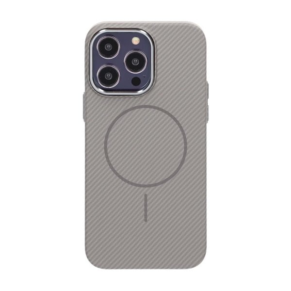 iPhone 14 Pro Skal Kolfibermönster MagSafe Grå