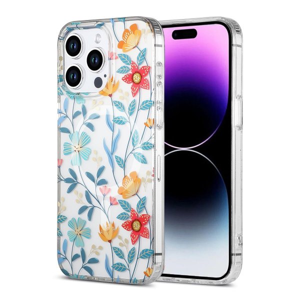 iPhone 14 Pro Skal Blommönster MagSafe Kvistar