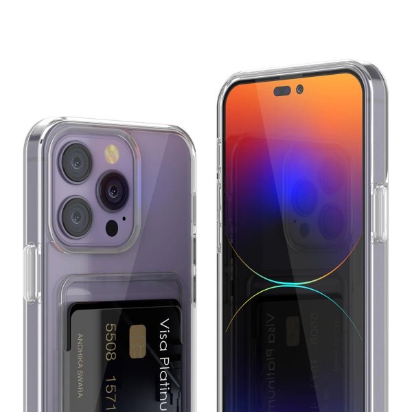 Rvelon iPhone 14 Pro Skal Korthållare Transparent