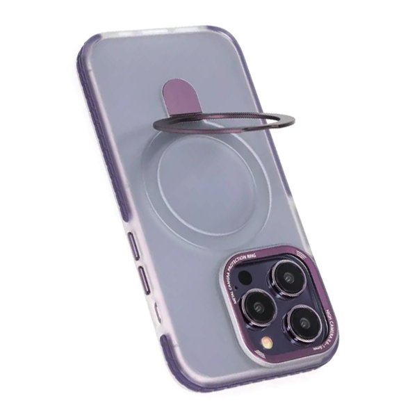 iPhone 14 Pro Skal MagSafe Utfällbar med Stativ Lila