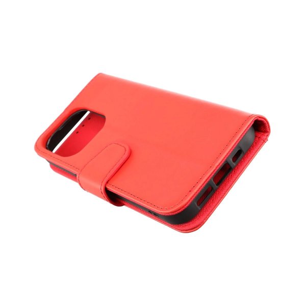 Rvelon iPhone 14 Pro Fodral Utfällbart Kortfack Röd