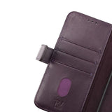 Rvelon iPhone 14 Pro Fodral Äkta läder Kortfack Lila
