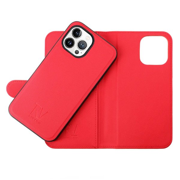 Rvelon iPhone 14 Pro Fodral Magnetiskt Avtagbart Skal Röd