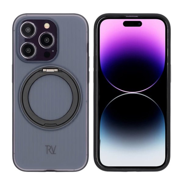 Rvelon iPhone 14 Pro Skal Roterbart MagSafe Stativ Svart