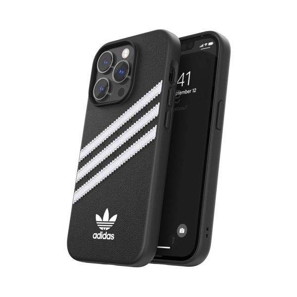 Adidas iPhone 14 Pro Skal 3 Stripes Snap Case Svart Vit
