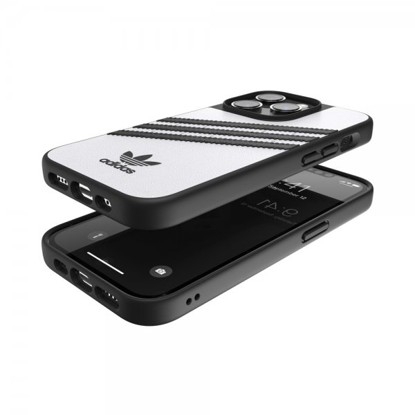 Adidas iPhone 14 Pro Skal 3 Stripes Snap Case Vit Svart