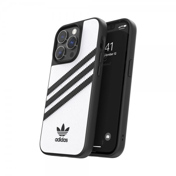 Adidas iPhone 14 Pro Skal 3 Stripes Snap Case Vit Svart