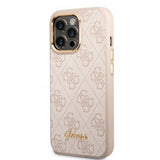Guess iPhone 14 Pro Skal 4G Logo Rosa