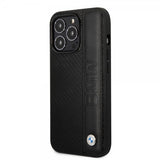 BMW iPhone 14 Pro Skal Big Logo Stripe Svart