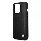 BMW iPhone 14 Pro Skal Big Logo Stripe Svart