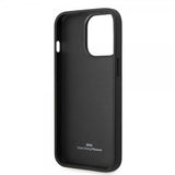 BMW iPhone 14 Pro Skal Big Logo Stripe Svart